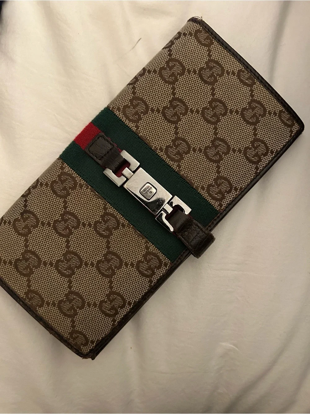 Gucci Brown GG Canvas Wallet with Green and Red Web Stripe - Picture 2 of 10